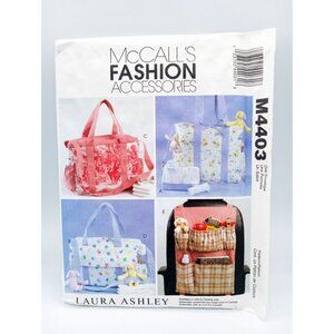 Bags & Car Organizer Sewing Pattern McCall's 4403 Fashion Uncut Laura Ashley